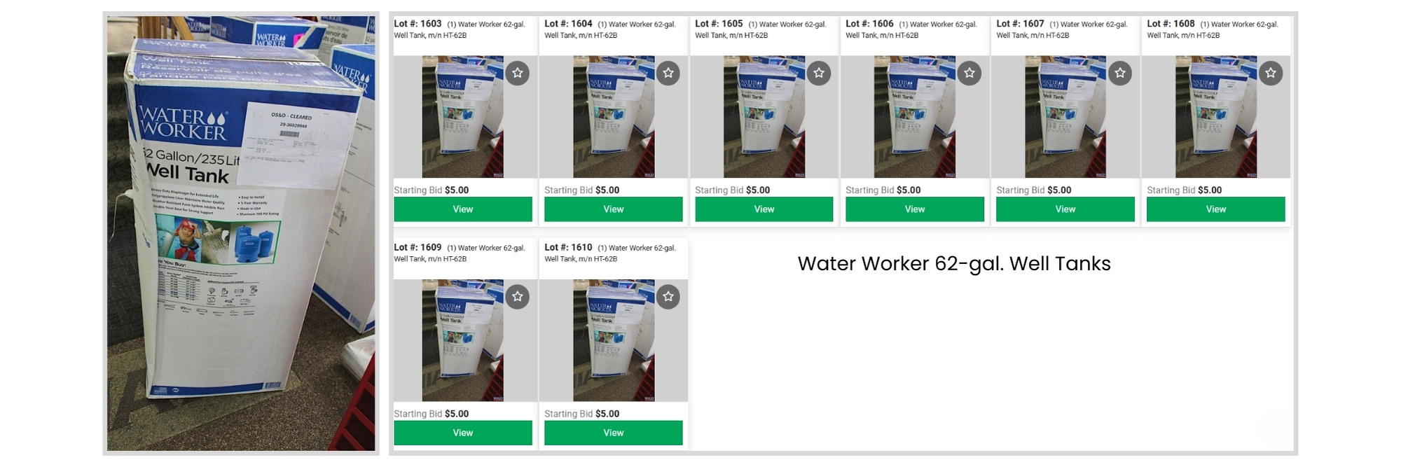 Water Worker 62 gal. Well Tank, mn HT 62B